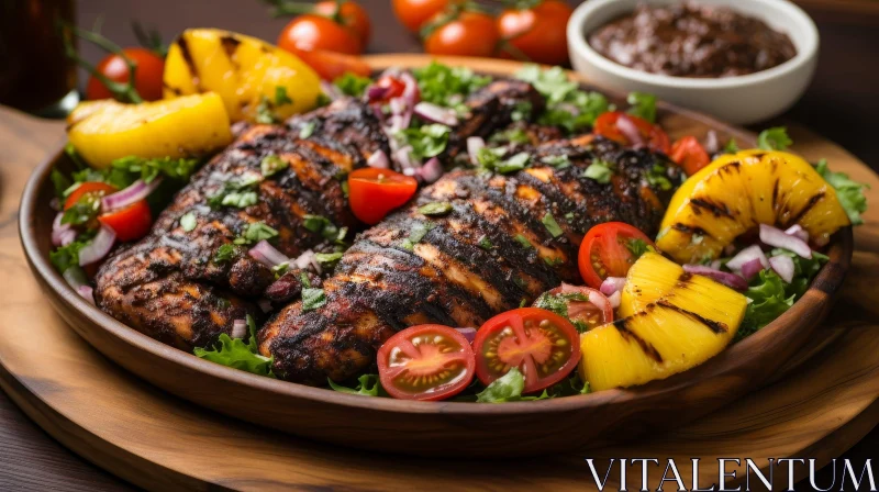 AI ART Grilled Chicken with Pineapple Salsa - Delicious Food Photography
