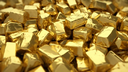 Shiny Gold Nuggets 3D Render