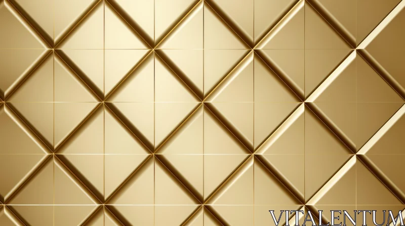 Gold Metal Surface with Diamond Pattern - 3D Rendering AI Image