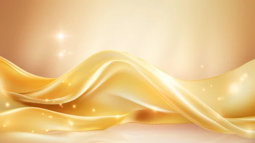 Golden Liquid Flowing 3D Rendering