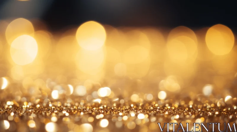 Luxurious Gold Glitter Pile with Warm Lights Background AI Image