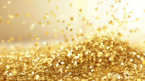 Shimmering Gold Glitter Close-Up | Detailed Sparkling Texture