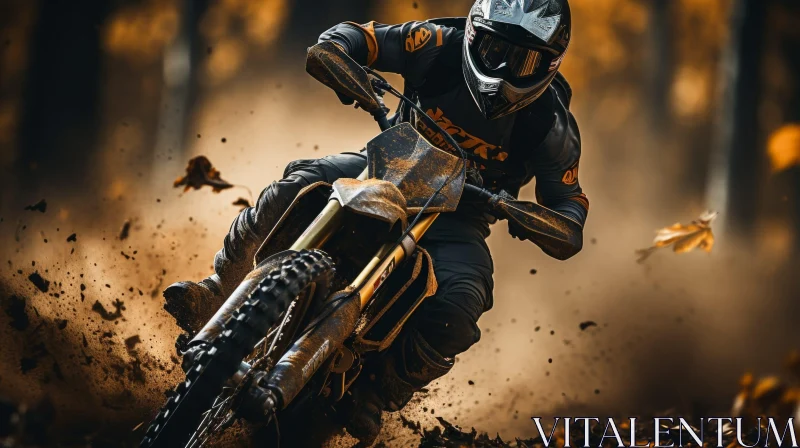 Thrilling Dirt Bike Rider in Action AI Image