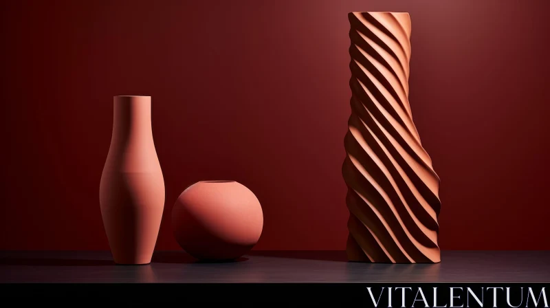 Ceramic Vases Still Life Composition AI Image