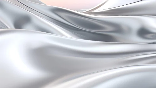 Elegant Silver Silk Cloth 3D Render
