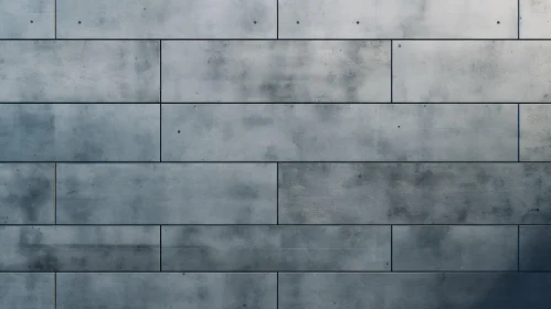 Gray Concrete Wall with Horizontal Bricks - Texture Close-Up