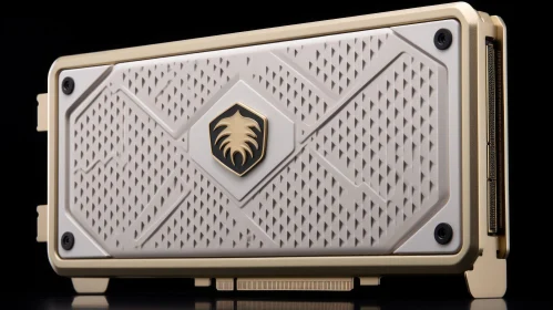 White and Gold Graphics Card - Detailed View