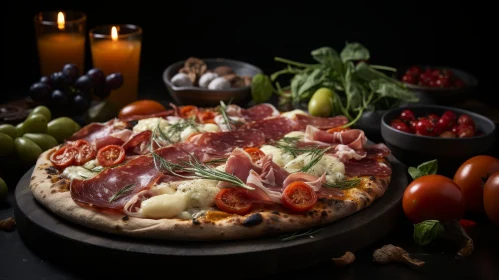 Delicious Pizza Photography with Ham and Cheese