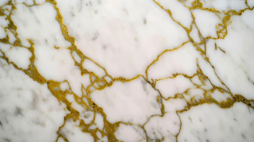 Elegant White Marble Texture with Golden Veins