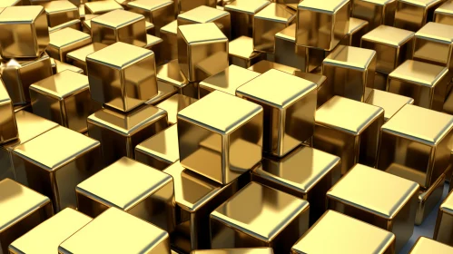 Luxurious Gold Cubes - 3D Rendering