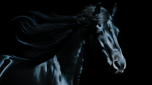 Majestic Black Horse Portrait