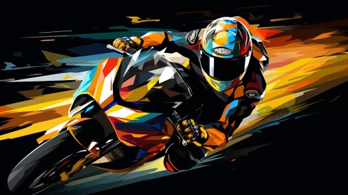 Motorcycle Racer - Action-Packed Digital Painting