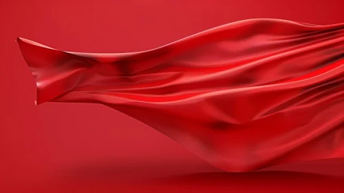Red Silk Cloth 3D Rendering
