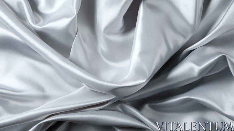Silver Silk Fabric Texture - Smooth and Flowing Folds AI Image