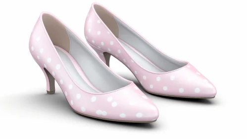 Stylish Pink Polka Dot High Heel Shoes