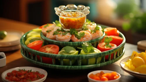 Delicious Three-Tiered Basket of Food