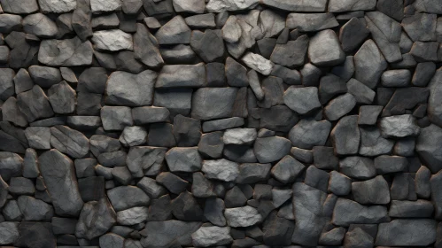 Detailed Stone Wall Texture - Gray, Brown, Black