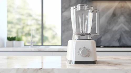Modern Kitchen Blender with Marble Countertop