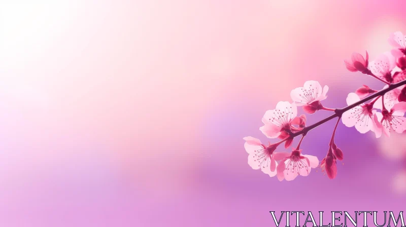 AI ART Cherry Blossom Branch in Bloom - Spring Floral Art