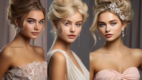 Elegant Women with Various Hairstyles