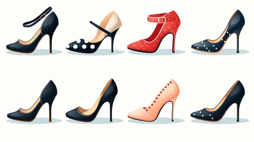 Quirky Cartoon High-Heeled Shoes Collection