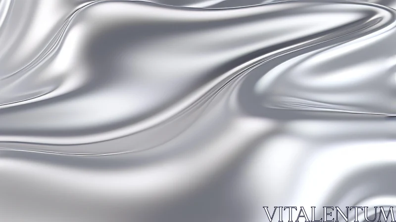 Silver Liquid Abstract 3D Rendering AI Image