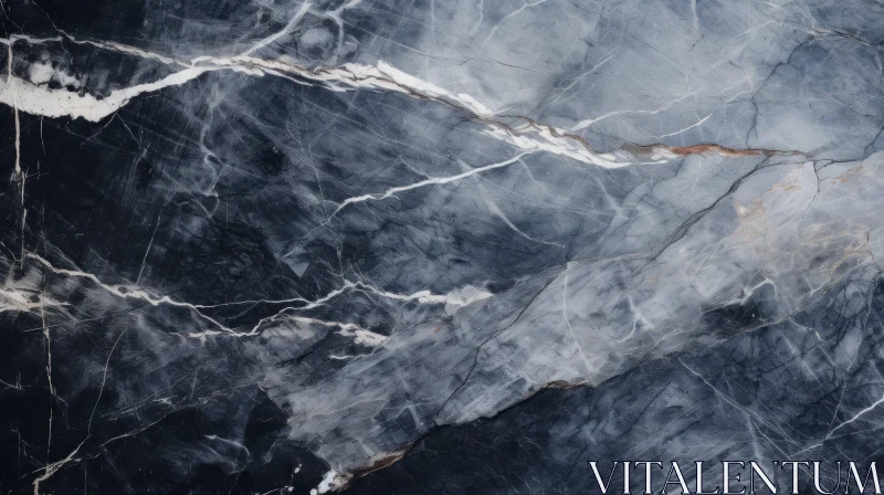 AI ART Blue-Gray Marble Surface with Veins