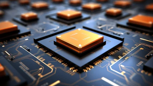 Intel Computer Chip Close-up on Circuit Board