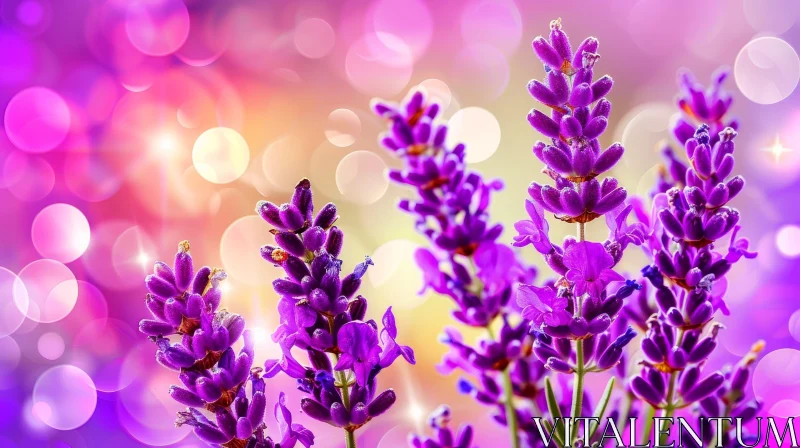 Lavender Flowers in Full Bloom - Ethereal Purple Blooms AI Image