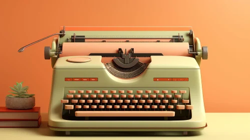 Vintage Typewriter 3D Rendering