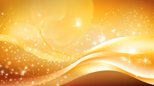 Golden Gradient Background with Sparkles and Stars