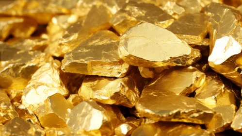 Shiny Gold Nuggets Close-Up - Treasures in Light