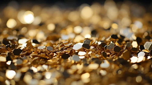 Sparkling Gold Glitter Close-Up