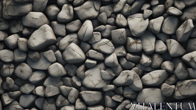 AI ART Detailed Cobblestones Texture in Gray