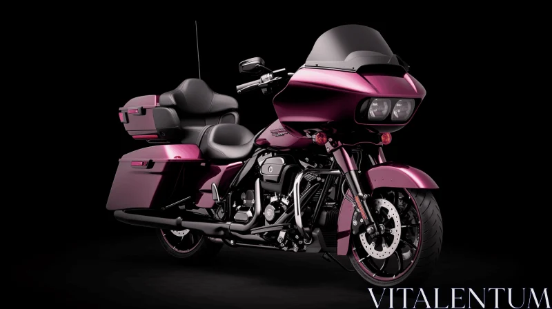 Purple Motorcycle on Black Background: Photorealistic Rendering AI Image