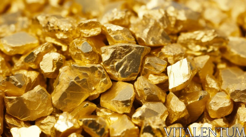 Shimmering Gold Nuggets - Close-Up View AI Image