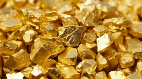 Shimmering Gold Nuggets - Close-Up View