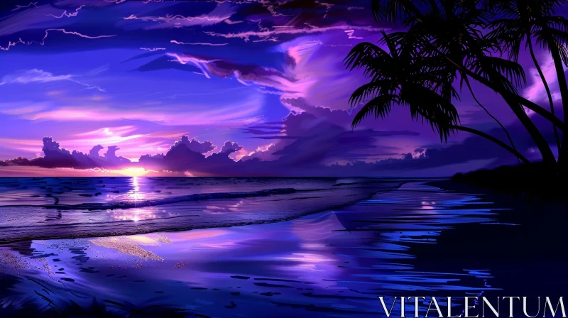 Tranquil Ocean Sunset - Beautiful Nature Scene AI Image