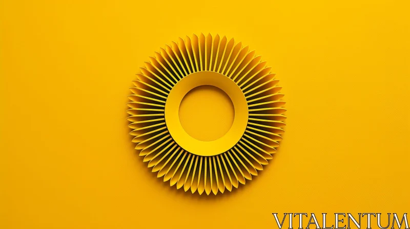Yellow Flower 3D Illustration on Bright Background AI Image