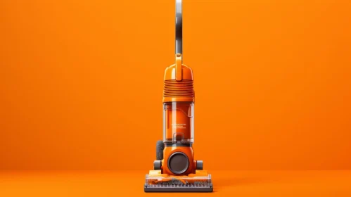 Bright Orange Vacuum Cleaner - 3D Rendering