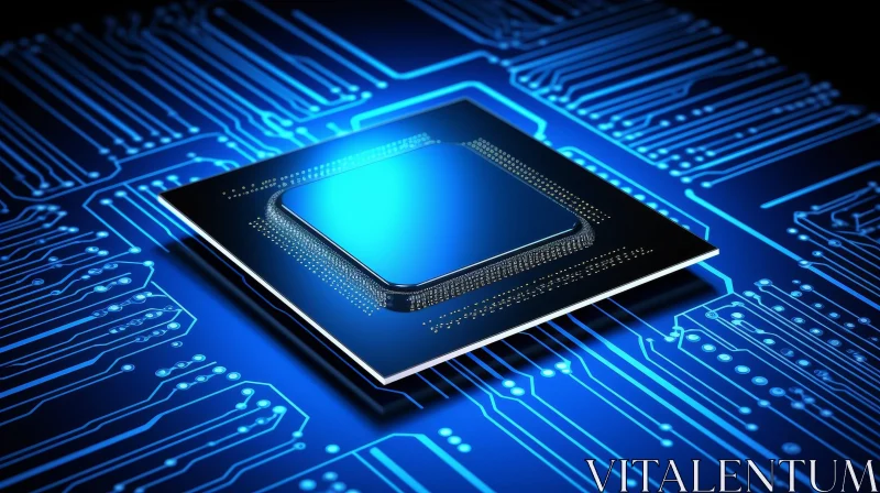 Computer Processor Close-Up | Circuit Board Chip AI Image