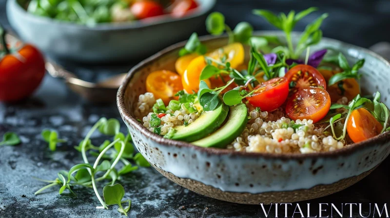 Delicious Quinoa Salad with Avocado and Tomatoes AI Image