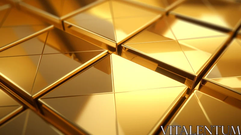 AI ART Luxurious Golden Cube 3D Pattern