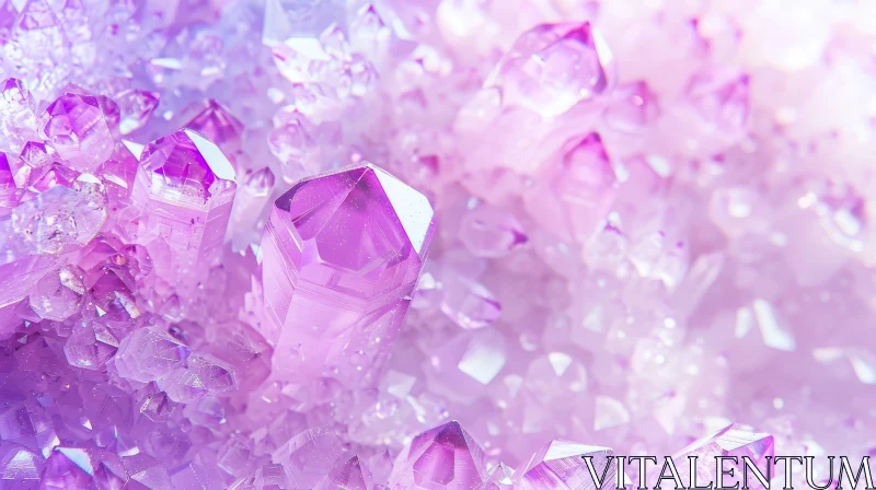 Pink and Purple Crystal Abstract Art AI Image