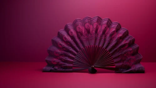 Black and Purple 3D Fan on Deep Purple Background