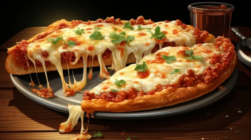 Delicious Pizza with Melted Cheese and Ground Beef