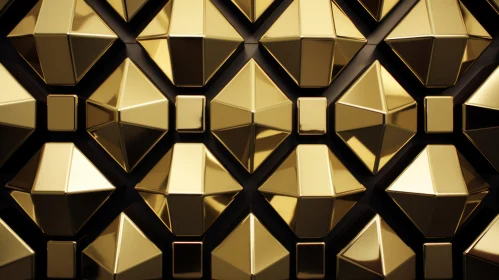 Luxurious Gold Geometric Pattern - 3D Rendering