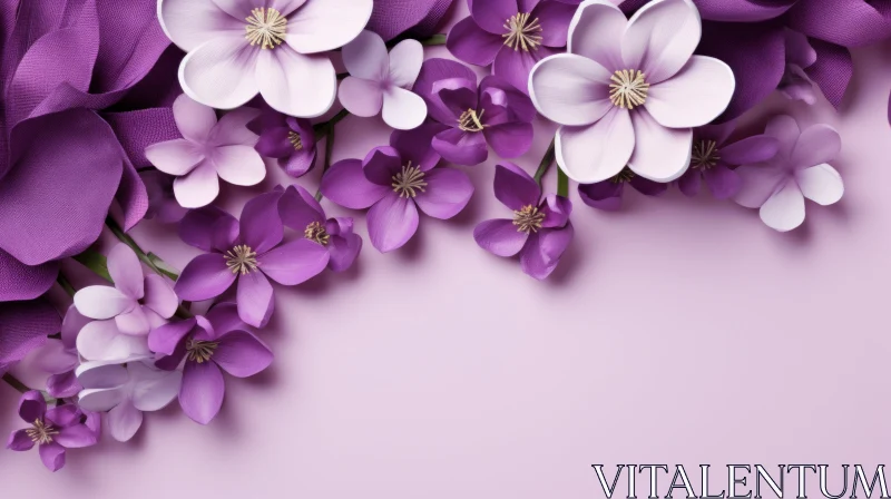 Purple and Lilac Floral Background AI Image