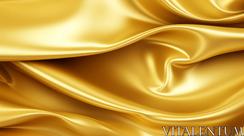 AI ART Luxurious Gold Silk Fabric with Soft Waves