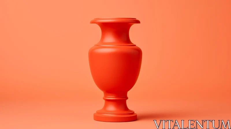 AI ART Orange Vase Illustration on Background